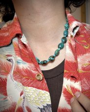 画像8: チベタン・オールドターコイズ(yu)のネックレス　（Old tibetan  turquoise）約45ℊ (8)