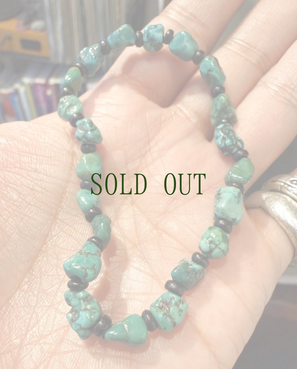 画像8: チベタン・アンティークターコイズ(yu)のブレスレット　（Old tibetan  turquoise）約8ℊ (8)