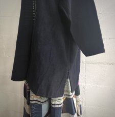 画像6: ヤオ族（金平瑶族・jing ping yao）藍染・綿麻/（濃藍色）前開きジャケット（ユニセックス） (6)