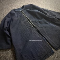 画像1: ヤオ族（金平瑶族・jing ping yao）藍染・綿麻/（濃藍色）前開きジャケット（ユニセックス） (1)