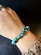 画像8: チベタン・アンティークターコイズ(yu)のブレスレット（Old tibetan  turquoise）約32g (8)