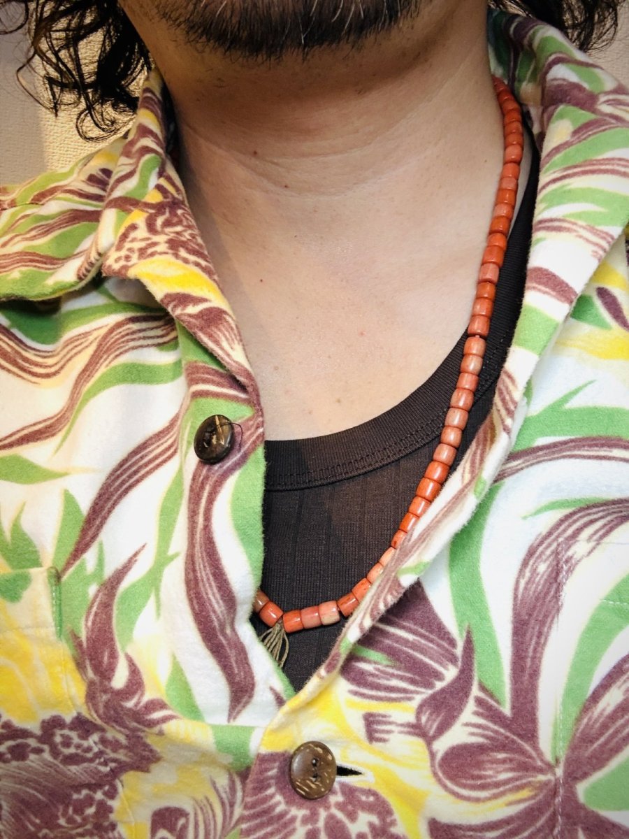 画像6: チベット　吉祥丹色珠の念珠ネックレス　（Old tibetan beads Mala neckless） (6)