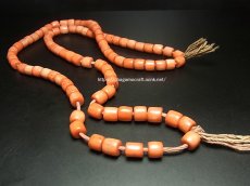 画像1: チベット　吉祥丹色珠の念珠ネックレス　（Old tibetan beads Mala neckless） (1)