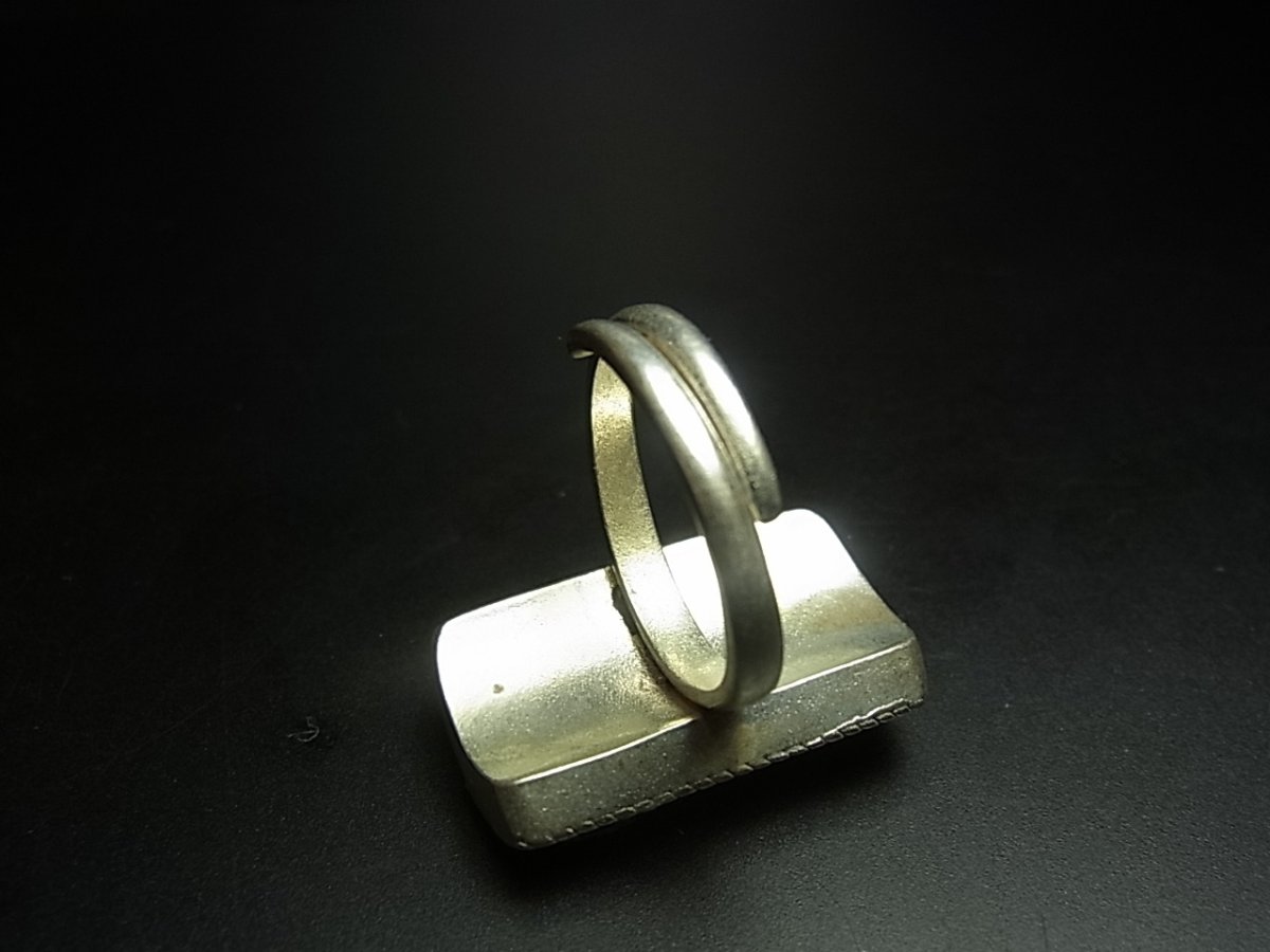 画像4: 貴州ミャオ族の刺繍古裂リング（苗銀製） (4)