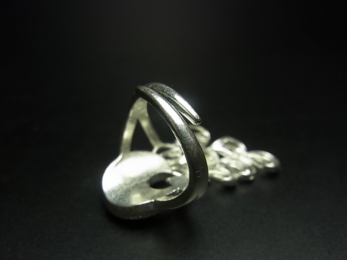 画像5: 貴州ミャオ族の刺繍古裂リング（苗銀製） (5)