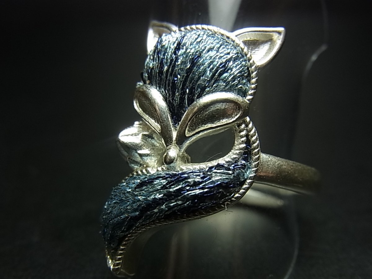 画像3: 貴州ミャオ族の刺繍古裂リング（苗銀製） (3)