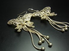 画像2: 貴州苗族（ミャオ族）の苗銀製トライバルピアス　　  (2)