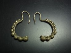 画像1: 貴州苗族（ミャオ族）の苗銀製トライバルピアス　　  (1)