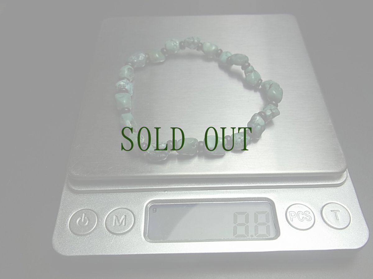画像6: チベタン・アンティークターコイズ(yu)のブレスレット　（Old tibetan  turquoise）約8ℊ (6)