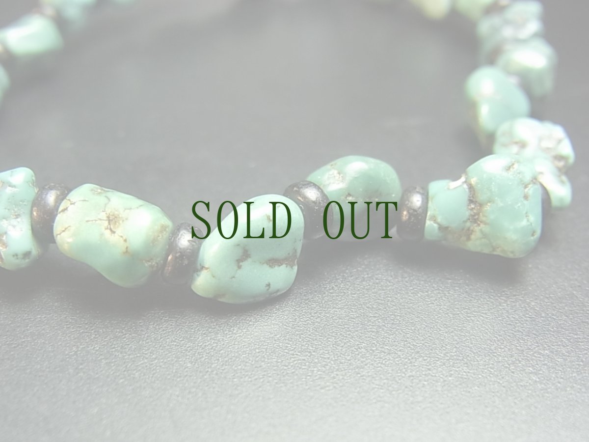 画像5: チベタン・アンティークターコイズ(yu)のブレスレット　（Old tibetan  turquoise）約8ℊ (5)
