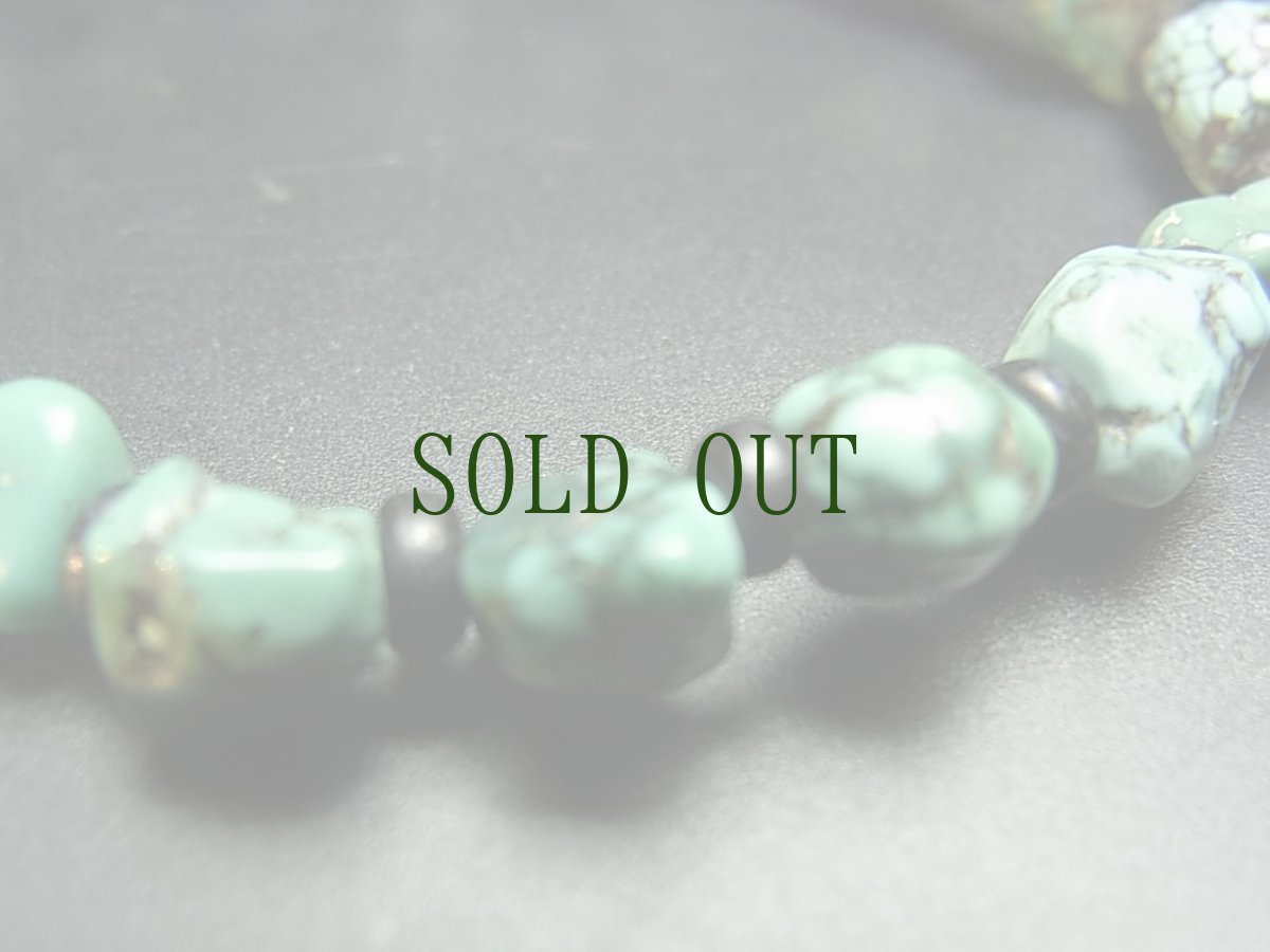 画像4: チベタン・アンティークターコイズ(yu)のブレスレット　（Old tibetan  turquoise）約8ℊ (4)
