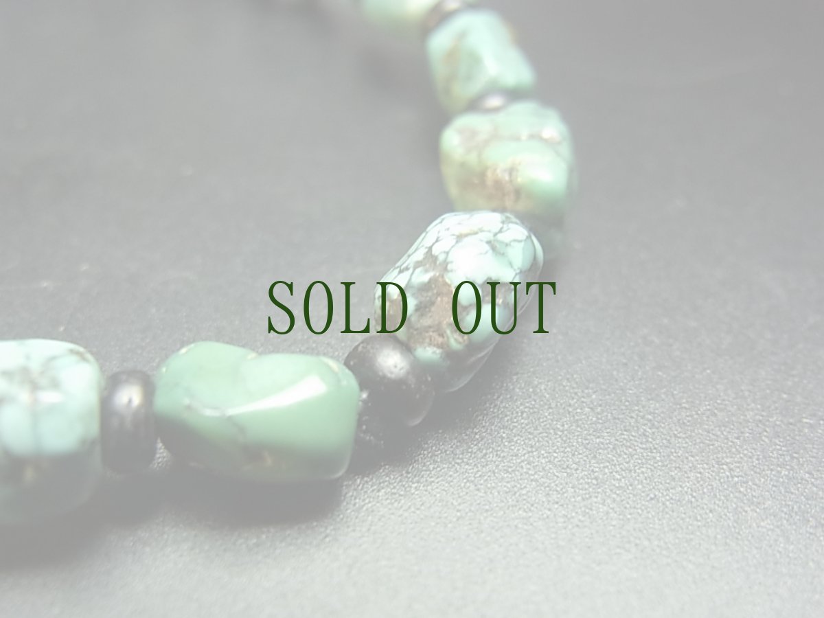 画像3: チベタン・アンティークターコイズ(yu)のブレスレット　（Old tibetan  turquoise）約8ℊ (3)