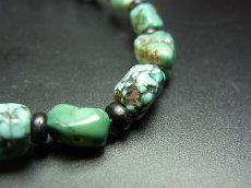 画像3: チベタン・アンティークターコイズ(yu)のブレスレット　（Old tibetan  turquoise）約8ℊ (3)