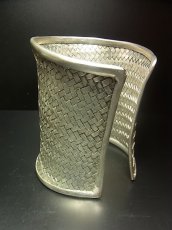 画像4: 貴州ミャオ族のシルバーバングル(ミャオ銀)　編み・大 (4)