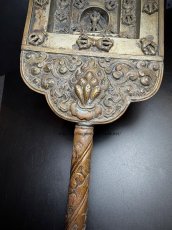 画像7: チベット密教法具・金剛柄の護摩供養用、杓（方杓）（Old Ladle of Tibetan esoteric buddhist tool）アンティーク（約95cm） (7)