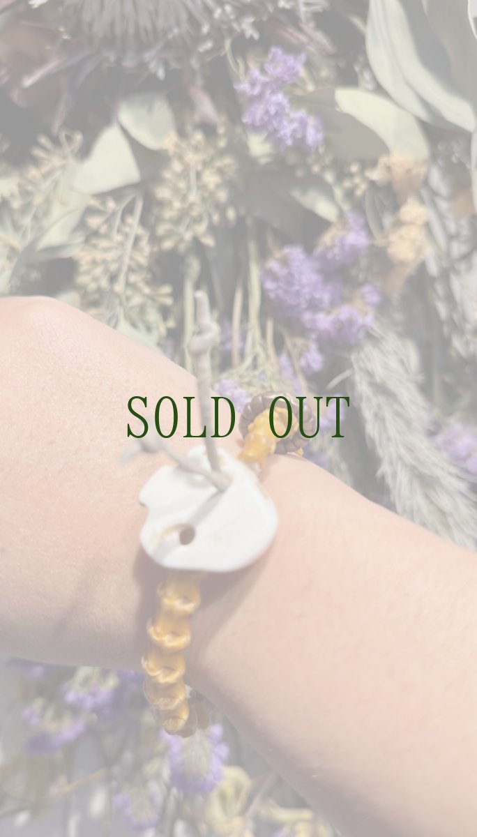 画像6: チベット・蛇骨とマニコロ、コルロのトクチャ、ヤク革紐の念珠ブレスレット (6)