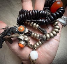 画像9: チベット・老紫檀とペマラカ、数珠カウンターの御数珠　( Old TIbetan rose wood beads  mala )　アンティーク (9)