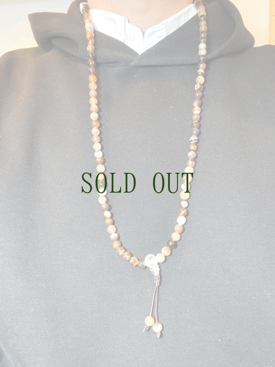 画像6: ヒマラヤン・バンデッドアゲート（縞瑪瑙）のチベットＭＡＬＡ（108玉念珠・首飾り） (6)