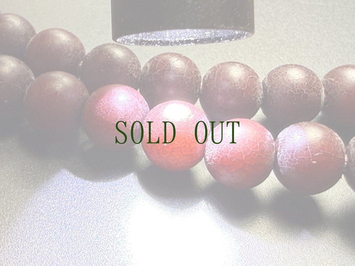 画像4: 紅紫色・老菩提根のチベット念珠（Old Tibetan bodhi roots mala）オールド (4)