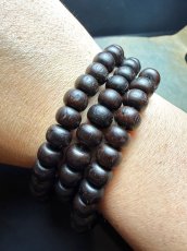 画像7: 老木珠のチベット念珠・スンドゥ付き（加持御守り紐）（Old Tibetan wood beads mala）99玉　アンティーク (7)