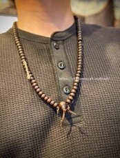 画像8: 老木珠のチベット念珠・スンドゥ付き（加持御守り紐）（Old Tibetan wood beads mala）99玉　アンティーク (8)