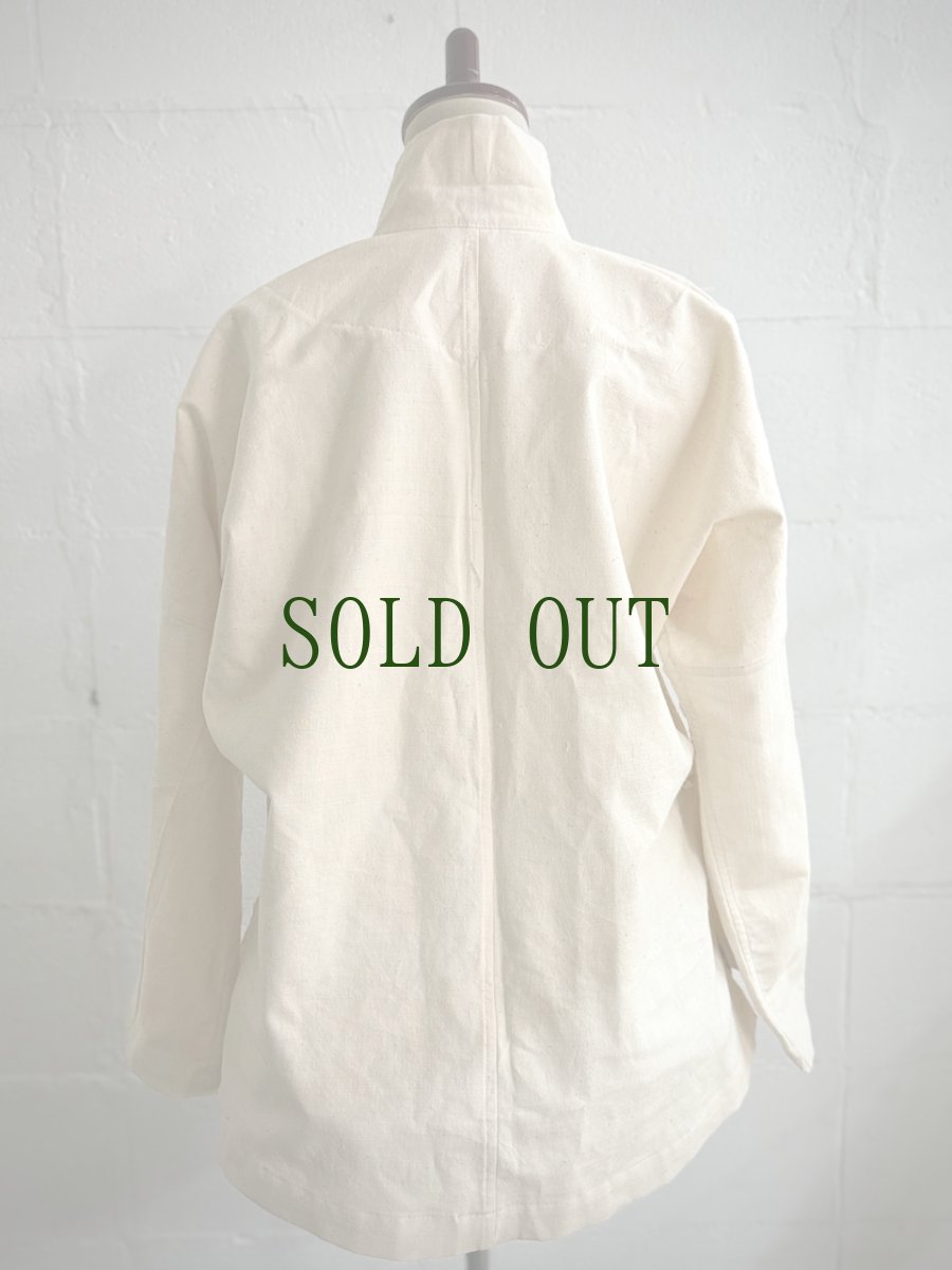 画像3: Tibetan traditional collar shirt made of cotton  チベット民族服・手紬手織り木綿（生成り） (3)