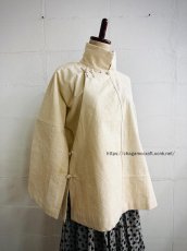 画像8: Tibetan traditional collar shirt made of cotton  チベット民族服・手紬手織り木綿（生成り） (8)
