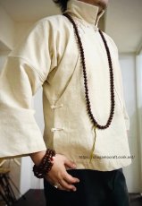 画像14: Tibetan traditional collar shirt made of cotton  チベット民族服・手紬手織り木綿（生成り） (14)