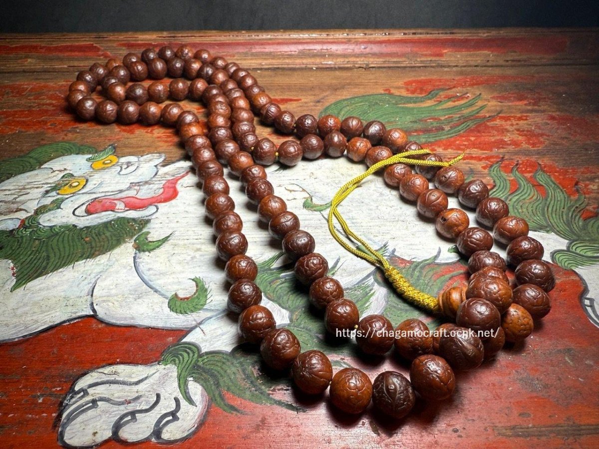 画像1: 鳳眼菩提樹のチベット念珠　(Tibetan  Buddha Chitta  Mala )　108珠・12mm　 (1)