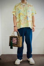 画像17: 苗族（ミャオ族）紫竹・網代編み 竹かごバッグ/老納紗刺繍布（アンティーク）・（総ハンドメイド） (17)