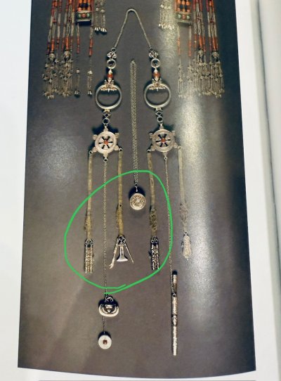 画像3: 貴州苗族（ミャオ族）の苗銀製衣裳飾り（根付）首飾り【龍魚】