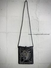 画像3: ガージア・ミャオ族（革家苗族）ろうけつ藍染（藍印花布）古布リメイク、ショルダーミニポーチ (3)
