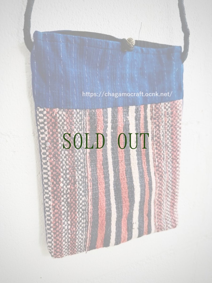 画像2: ヤオ族（雲南瑶族）　裂織・木綿古布　ショルダーミニポーチ (2)