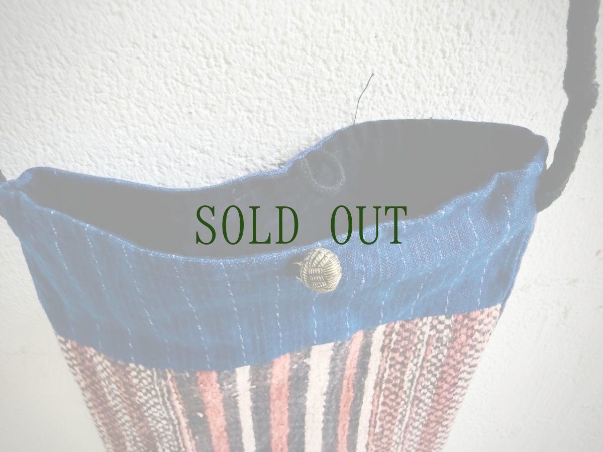 画像3: ヤオ族（雲南瑶族）　裂織・木綿古布　ショルダーミニポーチ (3)