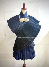 画像8: 雷山大塘苗族（lei shan da tang ミャオ族）　藍染プリーツ・巻きショート丈スカート（チュチュ丈）ビンテージ (8)