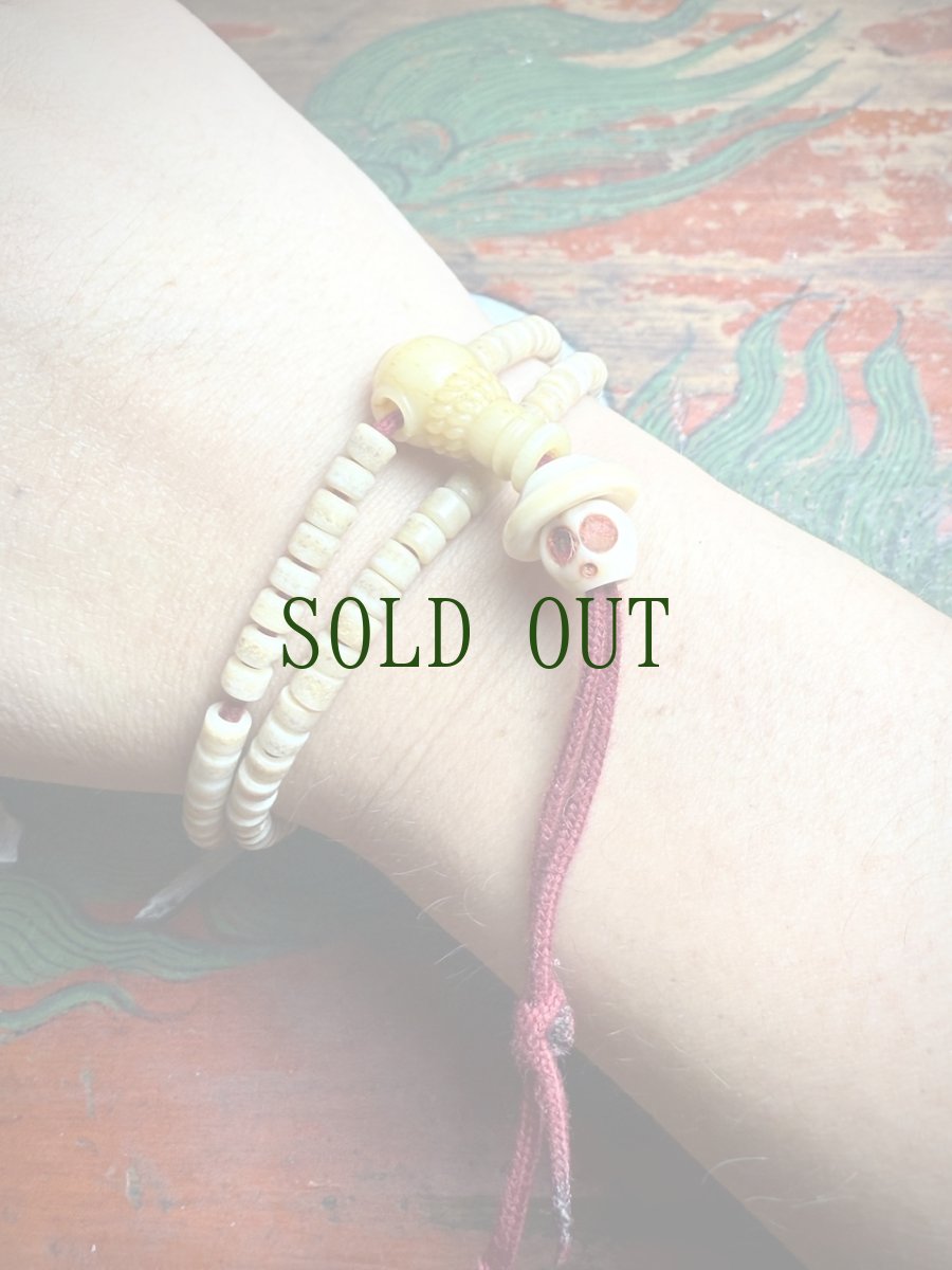 画像11: カパラの108玉念珠　(チベタンKapala Mala ) ཀ་པ་ལ　カパーラマーラ・密教法具・腕輪念珠 (11)