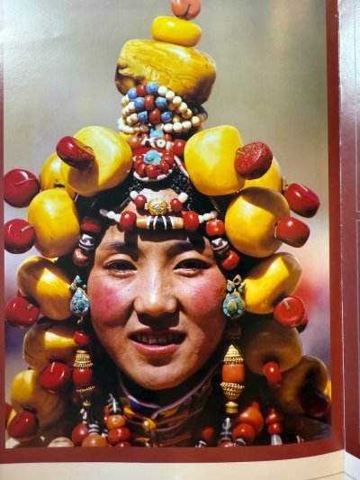 画像1: Old Tibetan coral and amber ornament for headdress　チベットアンティークコーラル（山珊瑚）とアンバー(蜜蝋琥珀)の飾り・アンティーク