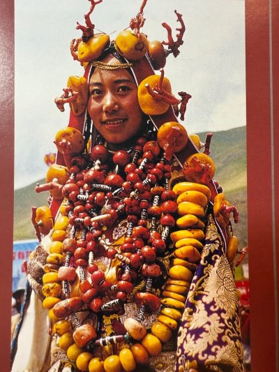 画像3: Old Tibetan coral and amber ornament for headdress　チベットアンティークコーラル（山珊瑚）とアンバー(蜜蝋琥珀)の飾り・アンティーク
