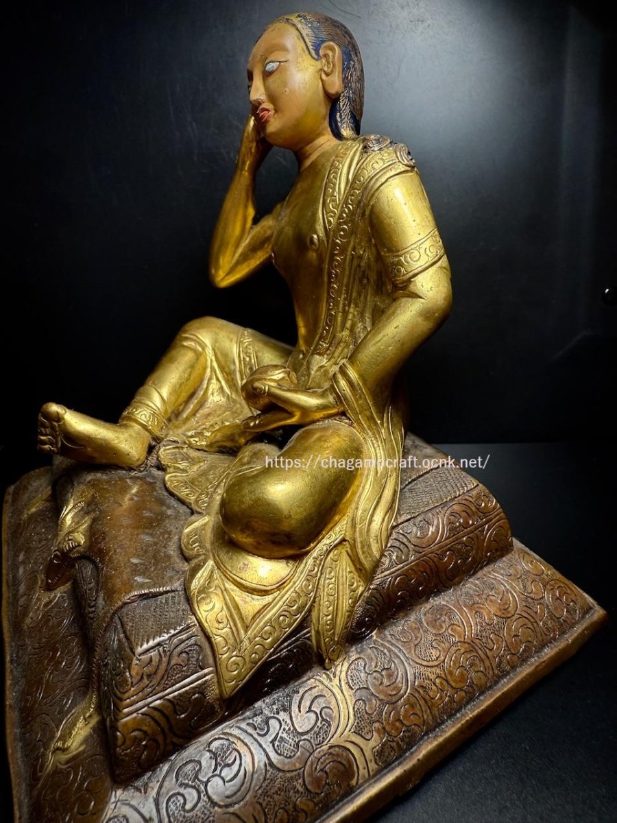 画像5: チベット密教カギュ派・ミラレパ　(milarepa)　鍍金仏像（金銅仏）　(アンティーク) (5)