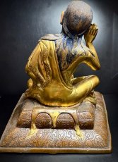 画像6: チベット密教カギュ派・ミラレパ　(milarepa)　鍍金仏像（金銅仏）　(アンティーク) (6)