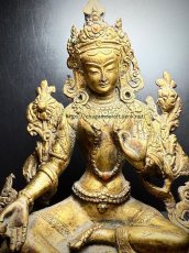 画像3: チベット密教・グリーンターラ（ドルマ・ジャン）緑度母・多羅菩薩　鍍金仏像（金銅仏）　 (3)