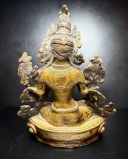画像6: チベット密教・グリーンターラ（ドルマ・ジャン）緑度母・多羅菩薩　鍍金仏像（金銅仏）　 (6)