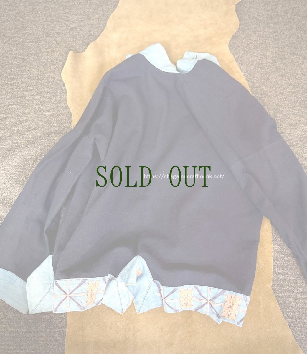 画像8: バイクーヤオ族（白裤瑶族）・上衣・藍染、ろうけつ、野蚕糸刺繍（アンティーク） (8)