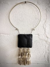 画像5: ミャオ族の刺繍古裂（龍と蝶々・花・鳥）のシルバーネックレス(苗銀製)（剪紙破線繍/ Split thread stitch） (5)