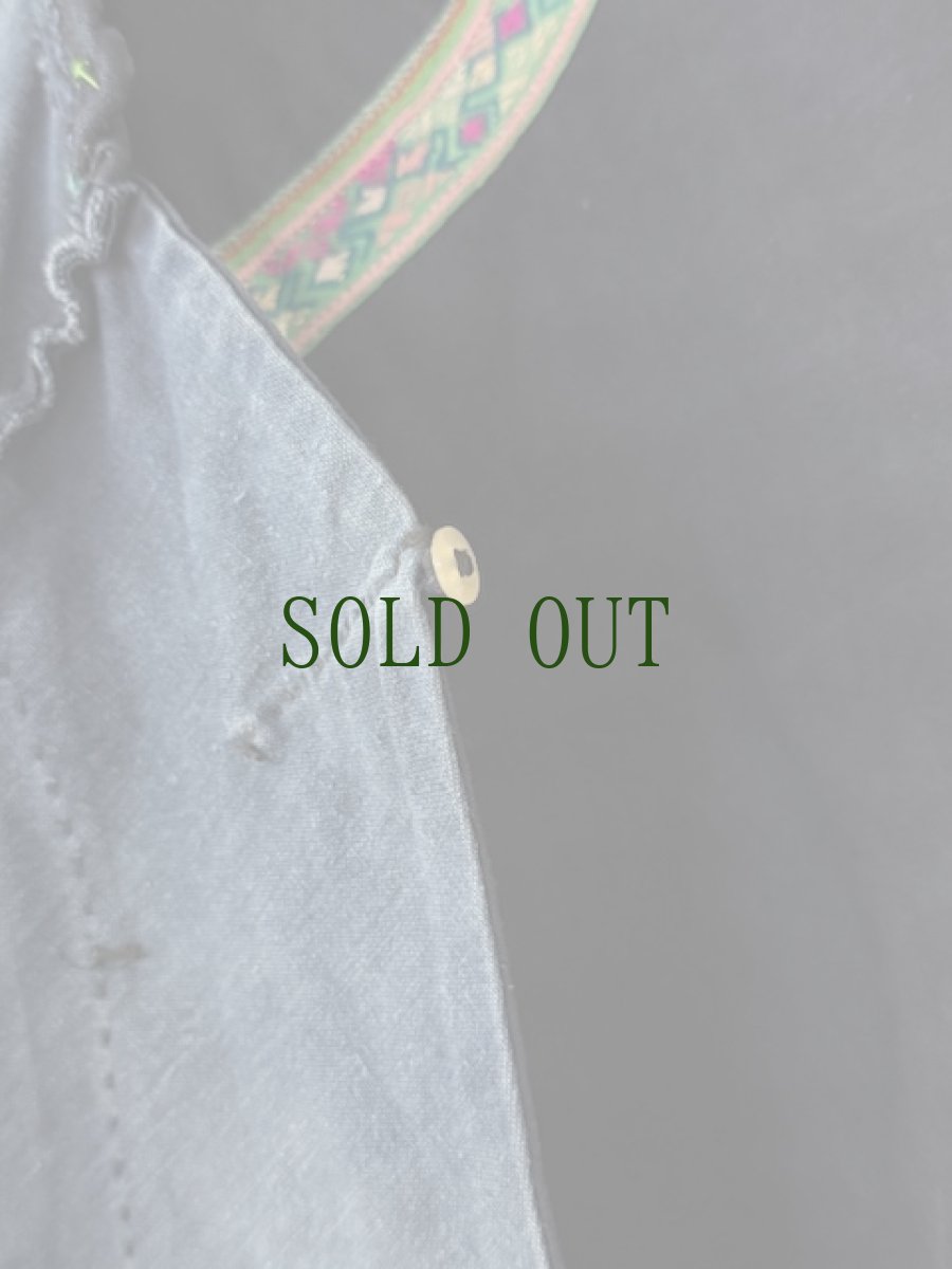 画像4: 六盘水・布依族（プイ族・Bou yei ）木綿藍染め・刺繍　チャイナチュニック上衣（ビンテージ） (4)