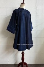 画像3: 六盘水・布依族（プイ族・Bou yei ）藍染め木綿・刺繍　ロング丈チャイナチュニック（ビンテージ） (3)