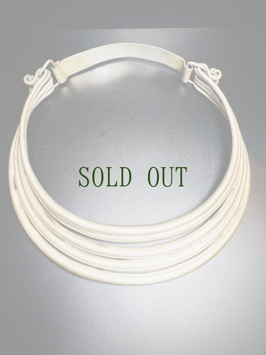 画像6: 貴州苗族ミャオ族の五連ネックレス（苗銀製）　トライバルデザイン (6)