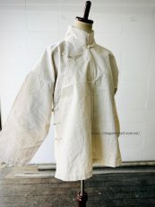 画像2: Tibetan traditional collar shirt made of cotton  チベット民族服・手紬手織り木綿（生成り・縞織り） (2)