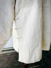 画像4: Tibetan traditional collar shirt made of cotton  チベット民族服・手紬手織り木綿（生成り・縞織り） (4)