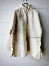 画像10: Tibetan traditional collar shirt made of cotton  チベット民族服・手紬手織り木綿（生成り・縞織り） (10)